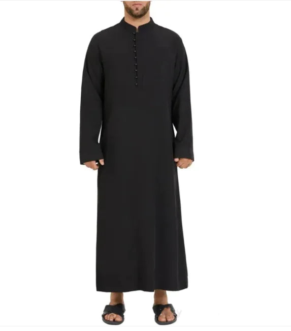 Men's Muslim Loose Lapel Round Neck Robe